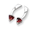 Garnet and Diamond Sterling Silver Earrings