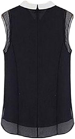 RainBox Women Summer Loose Casual Chiffon Sleeveless Vest Blouse Shirt Tops Black, Large