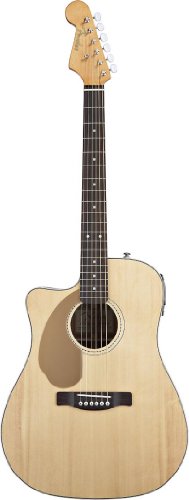 314PedfFrYL Fender Sonoran SCE Left Handed Dreadnought Cutaway Acoustic Electric Guitar Bundle with Fender Leatherette Pouch, Polish, Phosphor Bronze Strings, Polish Cloth, Wirecutters, Hex Key, California Crank, Picks and 10 Foot Instrument Cable   Natural