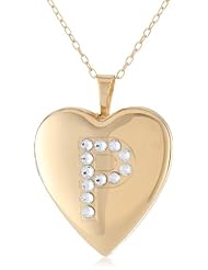 Momento Lockets Silver Swarovski Crystal Initial P Locket Necklace, 18"