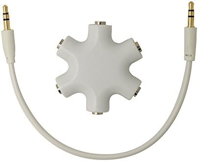 SINNRY 3.5mm 1 to 5 Stereo Audio Headphone Headset Earphones Splitter Adapter Converter Connector Music Sharing Device Hub for iPhone, iPad, Samsung, Htc, Sony, Smartphone and All Tablets (White)