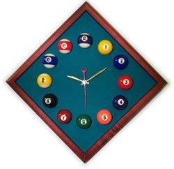 12in Diamond Billiard Clock Felt Clocks