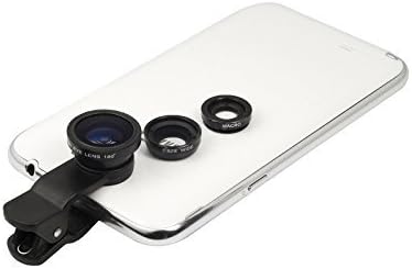 Blue Twist Universal 3 in 1 Clip-on Fish Eye + Wide Angle + Macro Lens for Phone Iphone Ipad Samsung HTC (Black)