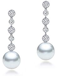 PremiumPearl 9-12MM AAA Quality South Sea Pearl Earrings 18K Gold & Diamonds