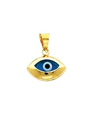 14K Yellow Gold Evil Eye Charm Pendant