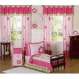 Pink and Green Flower Collection Toddler Bedding 5 pc Set