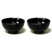 SANYOSHI まる型飯椀(大) 溜内黒 2客セット SY1005900