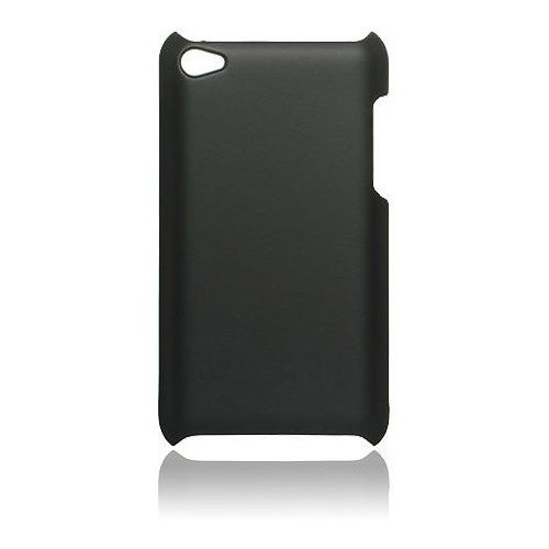 Premium Rubberized Hard Crystal Case Cover for Apple iPod Touch 4G, 4th Generation, 4th Gen - Black, Seamless Rear Case Only
