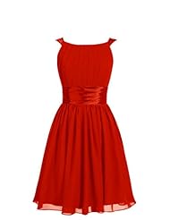 A-line Scoop Neck Short 2015 Chiffon Lace Ruched Evening Dress/Bridesmaid Dress 