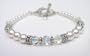 Pearl Bracelets: White Pearl Swarovski Crystal Sterling Silver Marcasite Beaded Bracelets/White Pearl Bracelets - Large 8 1/4 inches