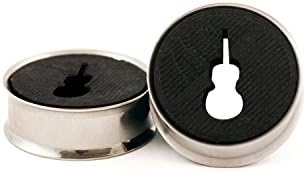 Pair of Cello Black, Plugs, Flesh Tunnel Ear Gauges with Double Flared 316L Stainless Steel