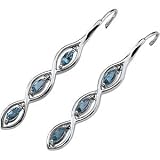 14K White Gold Aquamarine Earring