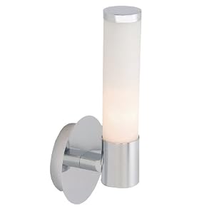 Eglo 87218A Palmera 1 Light Wall Light Fixture, Chrome Frosted Opal by Eglo