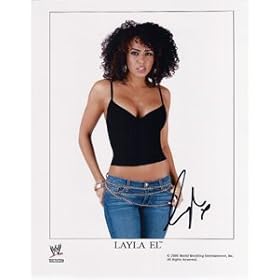  LAYLA - AUTOGRAPHED COLOR 8 x 10 WWE WRESTLING PHOTO