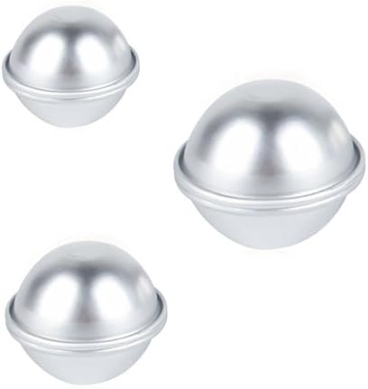 Metal Bath Bomb Mold - 3 Set 6 pieces -Great for DIY Homemade Ball Bombs and Fizzies