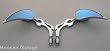 Chrome Motorcycle Mirrors Blade/Tear Drop w/Flame Pair SF003