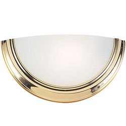Sea Gull Lighting 4135-02 Piedmont One-Light Wall Sconce, Polished Brass Finish with White Glass
