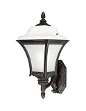 Westinghouse 64826 One-Light Outdoor Upward Wall Sconce, Oil Rubbed Bronze with Frosted Glass