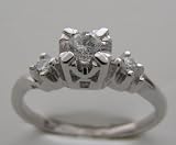 Compare Prices of Diamond Engagement Rings - 14k White Gold Estate Diamond Engagement Ring TWC 0.21