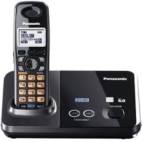 Panasonic KX-TG9321T 2-Line Cordless Phone, Metallic Black, 1 Handset