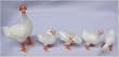 Hand blown glass menagerie, set of 5 geese