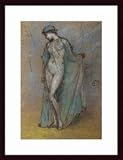 Female Nude with Diaphanous Gown, Art Poster by James Abbott McNeill Whistler, with Wood Frame, poster size: 16