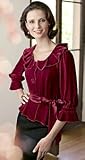 VELVET RUFFLE BLOUSE