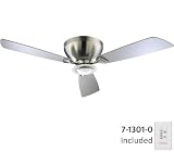 Quorum Fan 70523-65 52 Nikko Contemporary Flush Mount Nickel Ceiling Fan w/ Light & Wall Ctrl