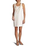 donna morgan Women's Sleeveless Solid Lightweight Ponte Dress With Gold Crystal Necklace