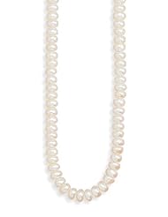 Genuine Elegante Necklace. 16" 6mm White Cultured Freshwater Button Pearl Necklace. 100% Satisfaction Guaranteed.
