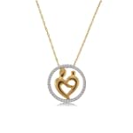 Diamond Circle of Life Pendant 10K Gold Mother & Child