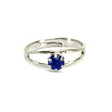 Rhinestone Adjustable Birthstone Fashion Ring for September, Sapphire