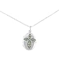 Sterling Silver Marcasite Cross Locket - 18"