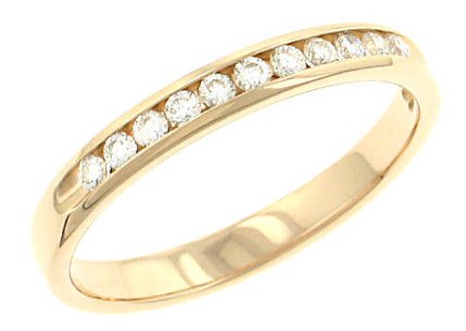 Round Channel Set Diamond Anniversary Band .20cttw