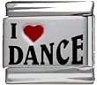I Heart Dance Red Heart Laser Italian Charm