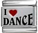 I Heart Dance Red Heart Laser Italian Charm