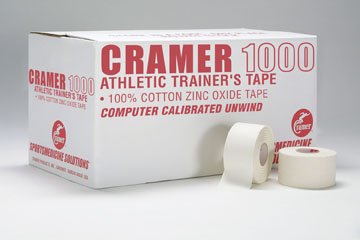 1 1/2 x 15 yds. White Cramer 1000 Athletic Trainer's Tape - Case of 32 Rolls