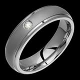 Seda Titanium Band with Polished Edges & Diamond
