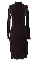 Draped Wool Turtleneck  Dress