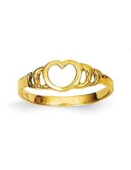 Genuine IceCarats Designer Jewelry Gift 14K Heart Baby Ring Size 2.25