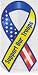 Support Our Troops Red, White, Blue & Yellow 8 Ribbon Car Magnet