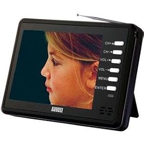 August 3.5" Mini Handheld Freeview TV with Card Reader and USB Playing Music and Video in the Palm of Your Hand