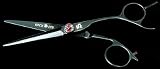 Kamisori Black Diamond Ergonomic Haircutting Shears With Free Swivel Feather Razor