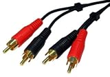 3m 2 x RCA to 2 x RCA Lead Twin Phono Audio Cable Gold Plated Connectors Hi-Fi Speakers TV AUX