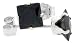 Black CZ 3/4 Carat Size Princess Cut Sterling Silver Stud Earrings