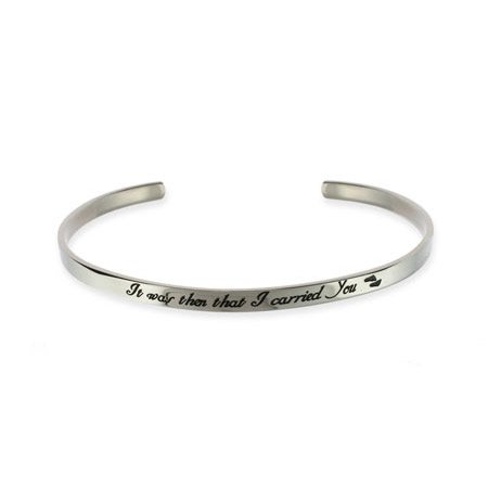 Eve's Addiction Footprints In The Sand Stainless Steel Cuff Bracelet