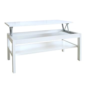 table basse relevable-515-Table Basse Relevable Pablo En Coloris Blanc