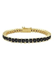 Black Diamond Princess-Cut Tennis Bracelet 14K Yellow Gold 7.00 CT Diamonds