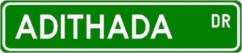Adithada Street Sign ~ Martial Arts Gift ~ Aluminum