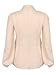 Choies Women's Ruffle Plain Long Sleeve High Neck Loose Beige Shirt Blouse